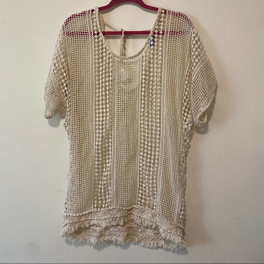 blue island crochet beach cover up